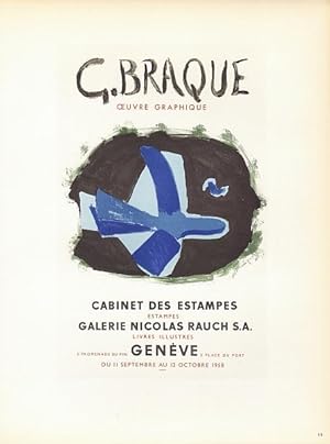 G. Braque : Oeuvre Graphique. Cabinet des Estampes, Galerie Nicolas Rauch, Genève 1958.