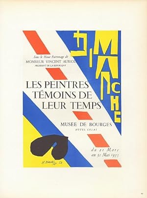Bild des Verkufers fr Les Peintres Tmoins De Leur Temps. Muse de Bourges, 1953 (Matisse 1952). zum Verkauf von Antiquariat A. Suelzen