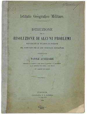 ISTRUZIONE PER LA RISOLUZIONE DI ALCUNI PROBLEMI RIGUARDANTI LE RELAZIONI DI POSIZIONE FRA PUNTI ...