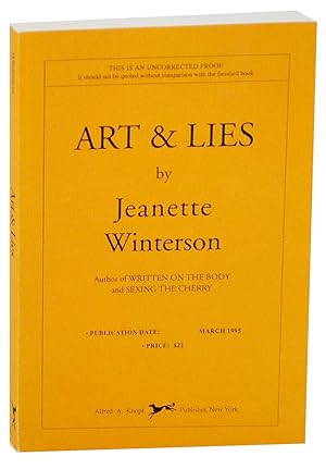 Image du vendeur pour Art & Lies: A Piece For Three Voices and a Bawd mis en vente par Jeff Hirsch Books, ABAA