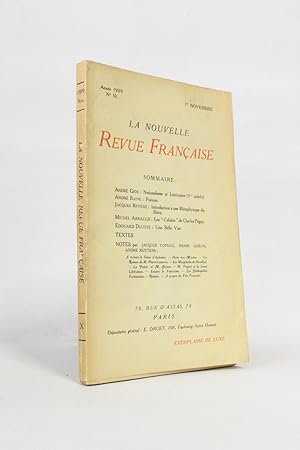 Imagen del vendedor de Introduction  une mtaphysique du rve in La Nouvelle Revue franaise n10 de l'anne 1909 a la venta por Librairie Le Feu Follet