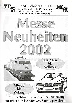 Bild des Verkufers fr Kundeninformation 2002 und August/September 2003 zum Verkauf von Clivia Mueller