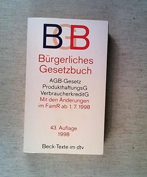 Seller image for Bürgerliches Gesetzbuch for sale by ANTIQUARIAT Franke BRUDDENBOOKS