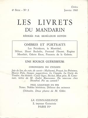 Immagine del venditore per Les Livrets du Mandarin - 6e srie N 3 - Ombres et Portraits - Une source gurisseuse venduto da LES TEMPS MODERNES