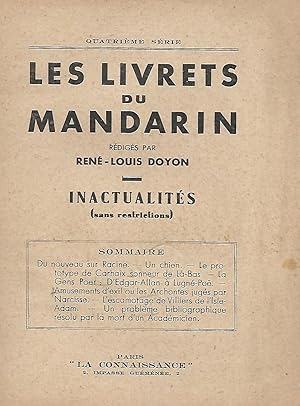 Bild des Verkufers fr Les Livrets du Mandarin - 4e srie INACTUALITES (sans restrictions) zum Verkauf von LES TEMPS MODERNES