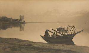 Bild des Verkufers fr Boat and Lake Lugarno'. A vintage carbon print (visible image size 140  235 mm) on the original mount zum Verkauf von Michael Treloar Booksellers ANZAAB/ILAB