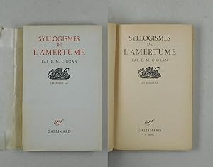 Bild des Verkufers fr Syllogismes de l'amertume. zum Verkauf von Daniel Thierstein