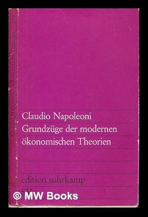 Imagen del vendedor de Grundzuge der modernen okonomischen Theorien a la venta por MW Books