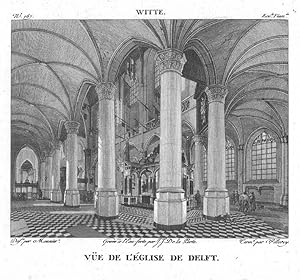 Immagine del venditore per Vue de l'glise de Delft [Vue de l intrieur d une glise de Delft orn de drapeaux suspendus]. GALERIE DU MUSE NAPOLON - N 167 de la IIIme Srie des eaux-fortes publies l'anne 1804 venduto da Lirolay