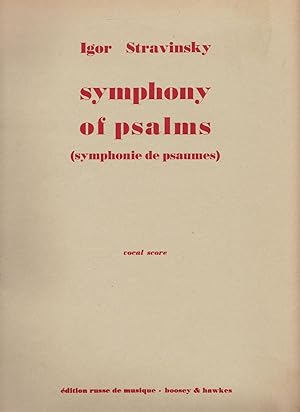 Symphony of Psalms (Symphonie de Psaumes) for Chorus and Orchestra. Piano reduction by his son Sv...