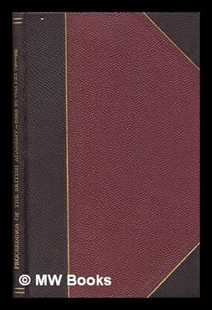 Immagine del venditore per Proceedings of the British Academy : index to volumes I-XX (1901-1934) venduto da MW Books Ltd.