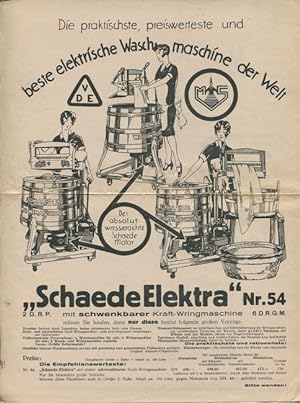 Schaede Elektra Nr. 54 mit schwenkbarer Kraft-Wringmaschine. Die praktischste, preiswerteste und ...