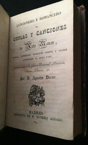 Cancionero y Romancero de Coplas y Canciones de Arte Menor, Letras, Letrillas, Romances Cortos y ...