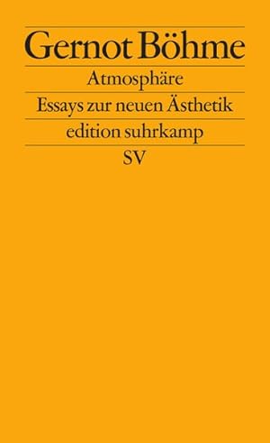 Bild des Verkufers fr Atmosphre Essays zur neuen sthetik zum Verkauf von Martin Preu / Akademische Buchhandlung Woetzel