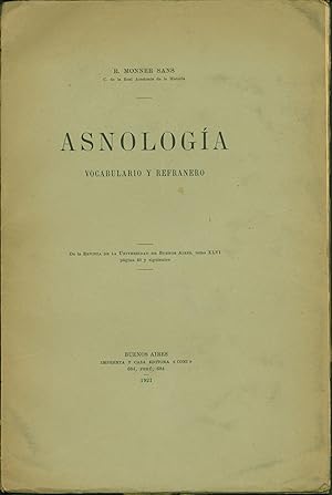 Asnologia: Vocabulario y refranero