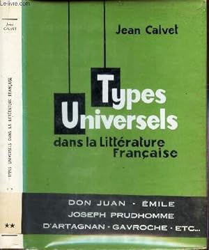 Bild des Verkufers fr TYPES UNIVERSELS DANS LA LITTERATURE FRANCAISE. zum Verkauf von Le-Livre