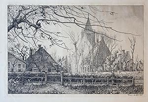 Ets/Etching: "Blarikum N. 6"./Blaricum house.