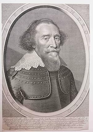 Engraving/gravure: Portrait of Hendrik, Count van den Bergh (Portret van graaf Hendrik van den Be...
