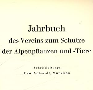 Bild des Verkufers fr Vom schweizerischen Nationalpark im Unterengadin. Schicksal einer Naturlandschaft. Jahrbuch des Vereins zum Schutze der Alpenpflanzen und -Tiere. zum Verkauf von Antiquariat Bookfarm