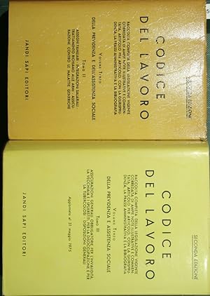 Seller image for Codice del lavoro. Vol. III - Tomo II e III for sale by Antica Libreria Srl