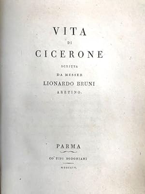 Bild des Verkufers fr Vita di Cicerone. zum Verkauf von Gabriele Maspero Libri Antichi