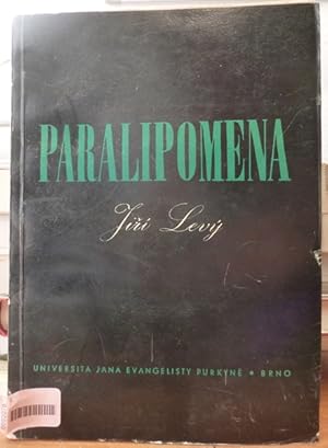 Seller image for Paralipomena for sale by Bluesparrowhawk Books