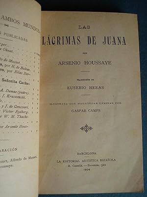 Imagen del vendedor de Las Lgrimas de Juana. Traduccin de Eusebio Heras. Ilustrada con magnficas lminas de Gaspar Camps. a la venta por Carmichael Alonso Libros