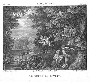 Image du vendeur pour Le repos en gypte [Le Repos de la Sainte Famille pendant la fuite en gypte]. GALERIE DU MUSE NAPOLON - N 233 de la IVme Srie des eaux-fortes publies l'anne 1807 mis en vente par Lirolay