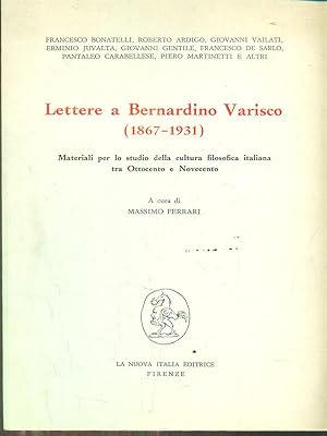 Image du vendeur pour Lettere a Bernardino Varisco 1867-1931 mis en vente par Librodifaccia