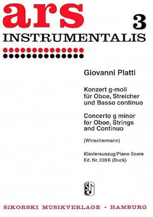 Seller image for Konzert g-Moll fr Oboe und Streichorchesterfr Oboe und Klavier for sale by AHA-BUCH GmbH