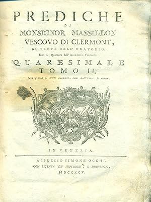 Bild des Verkufers fr Prediche. Tomo II zum Verkauf von Librodifaccia