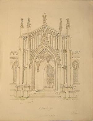 Seller image for Cambridgeshire. Cambridge. St. Johns College, Inner Court entrance. for sale by theoldmapman