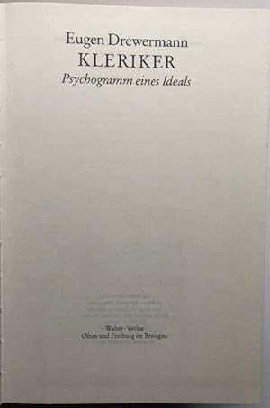 Bild des Verkufers fr Kleriker. Psychogramm eines Ideals. zum Verkauf von Antiquariat Lohmann