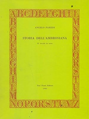 Image du vendeur pour Storia dell'Ambrosiana mis en vente par Librodifaccia