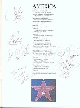 Julio Iglesias. America Tour Book. Signed.