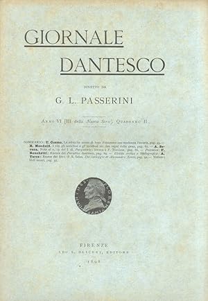 GIORNALE dantesco. Diretto da G.L. Passerini. Anno VI (III della Nuova serie). 1898. [Fascicoli I...