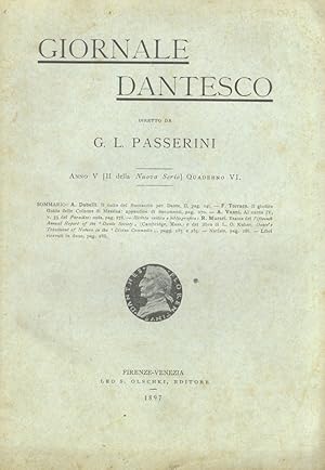 GIORNALE dantesco. Diretto da G.L. Passerini. Anno V (II della Nuova serie). 1897. [Fascicoli I-I...