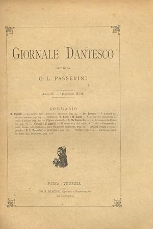 GIORNALE dantesco. Diretto da G.L. Passerini. Anno II. 1894. [Fascicoli da I a IX: mancano i fasc...