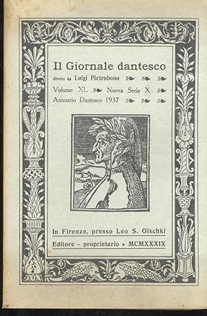 GIORNALE (Il) dantesco. Diretto da Luigi Pietrobono. Volume XL. Nuova serie X. Annuario dantesco ...