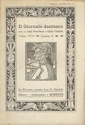 GIORNALE (IL) dantesco. Diretto da Luigi Pietrobono e Guido Vitaletti. Anno XXVI. 1923. N. 2, apr...