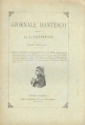 GIORNALE dantesco. Diretto da G.L. Passerini. Anno III. 1895. Quaderno IV.