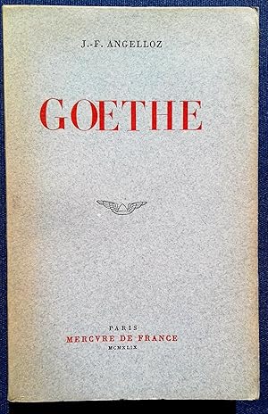 Imagen del vendedor de GOETHE. a la venta por Librairie Pique-Puces