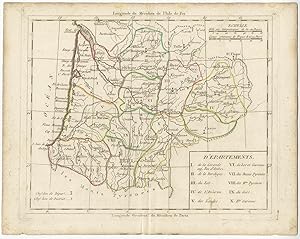 Antique Map of the French Departments (Southwest) by Delamarche (c.1800)