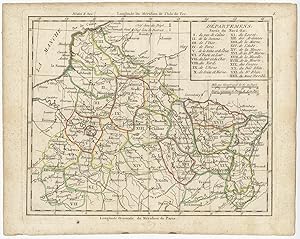 Antique Map of the French Departments (North-West) by Delamarche (c.1800)