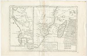Antique Map of the Mozambique Channel by Dien (1820)