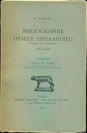 Bibliographie d'Emile Espérandieu 1883-1936