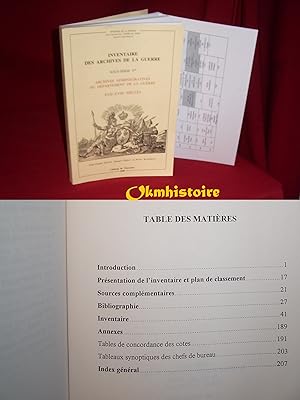 Inventaire des archives de la Guerre, sous-série Ya  : archives administratives du département de...