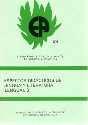 Bild des Verkufers fr Aspectos didcticos de Lengua y literatura (lengua) 3. . zum Verkauf von Librera Astarloa