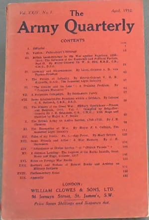 The Army Quarterly: April 1932