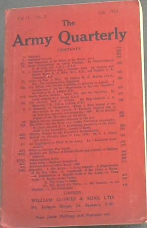 The Army Quarterly: July 1922
